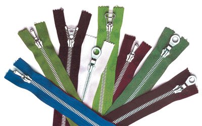 Zippers coated with MIRALLOY<sup>®</sup>.