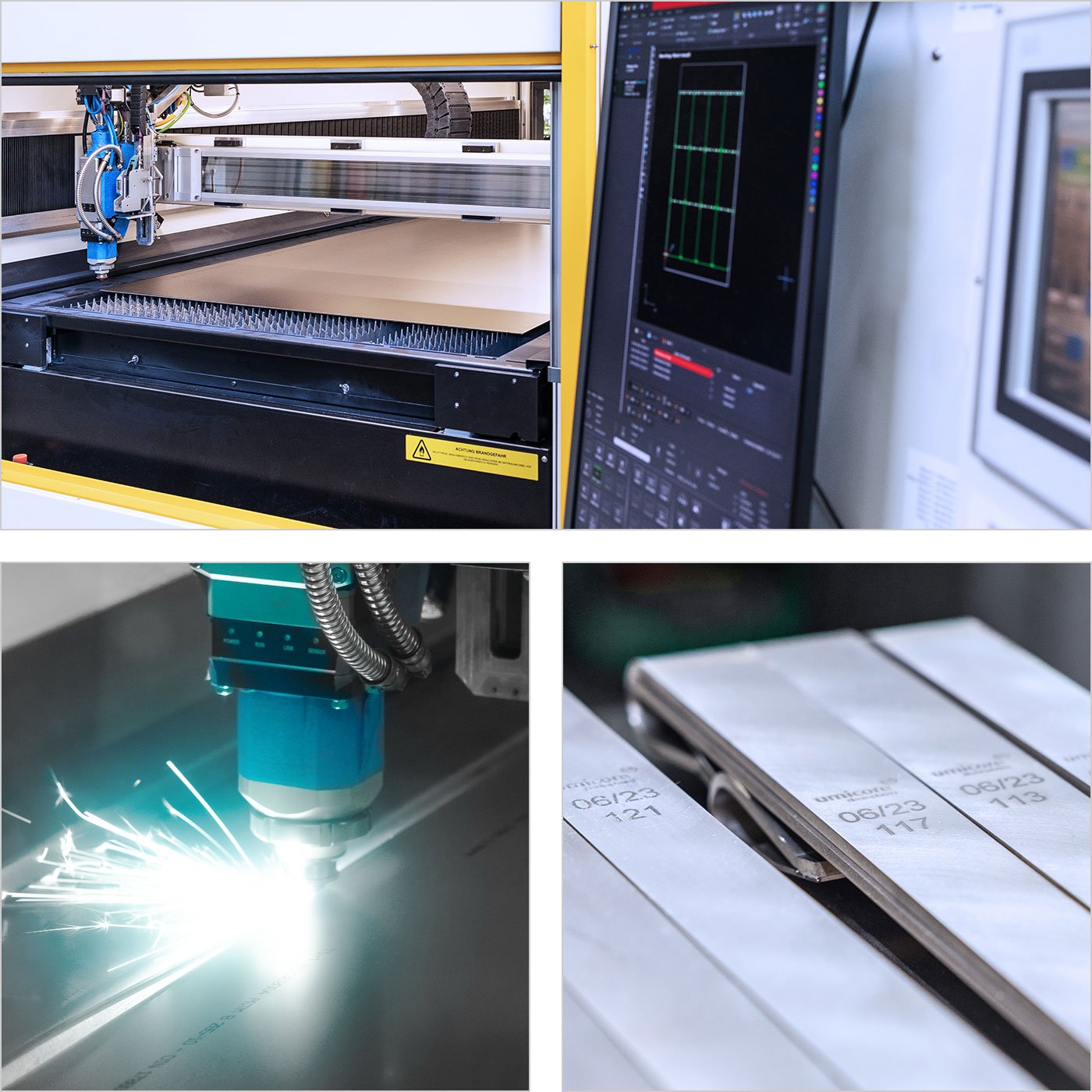PLATINODE - Anoden und Kathoden in gesteigerter Effizienz und Qualität gefertigt - Umicore Metal Deposition Solutions - Laserschneidanlage